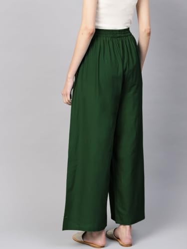 Image of Go Gazab - Stylish Women's Palazzo: Trendy Rayon Solid Color Ethnic Wear Palazzo
