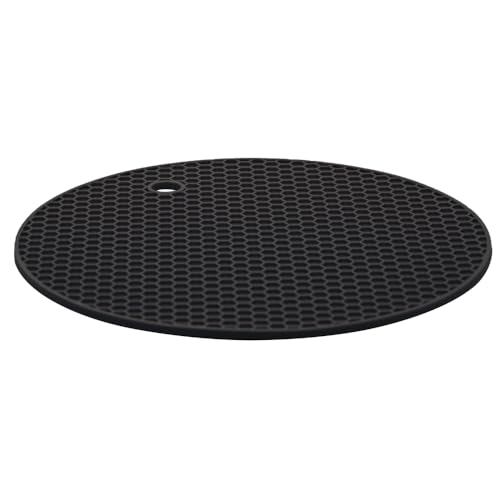 LYOR - Descanso para Panela Redondo de Silicone Preto 18cm