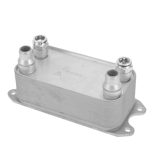 HEROFFIX 1 Pc Engine Oil Cooler for Mercedes-Benz C250,for Mercedes-Benz SLK350 Trans Cooler No.995002300 Silver Tone Aluminum Alloy