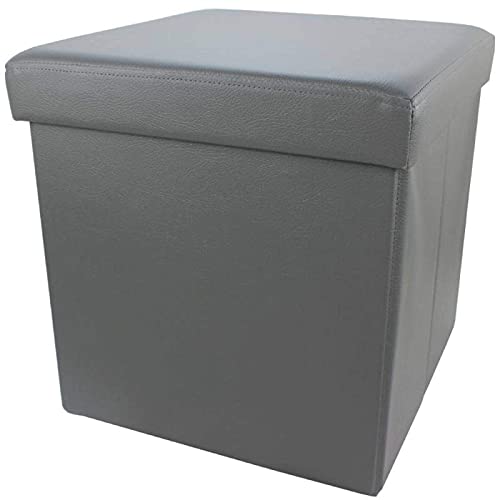 DYPXG Ottomane,Fußhocker-Aufbewahrung,zusammenklappbare Kunstleder-Aufbewahrungsbox mit Deckel,Würfel-Fußhocker,Ruhehocker,geeignet für Wohnzimmer,Flur,Schlafzimmer,30 x 30 x 30 cm (12 x 1 Cover