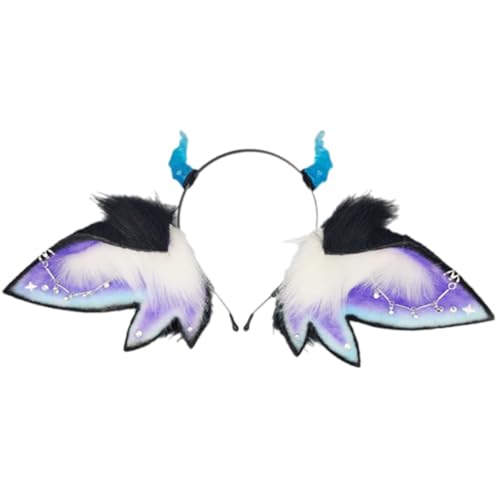 Bandeau d'oreille ethnique en peluche douce aux finitions cosplay soignées