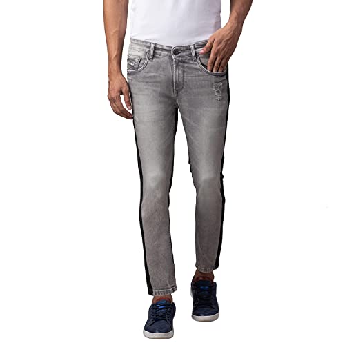 Image of Spykar Grey Cotton Slim Fit Narrow Regular Length Jeans for Men(8907966481602,Grey,30)