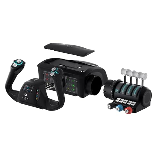 Image of Turtle Beach VelocityOne Flight Universal Control System - Xbox Series X & Xbox Series S, Xbox One & Windows 10 & 11 PCs with Yoke Handle, Throttle Quadrant, Trim Wheel & Rudder Controls | Xbox Series X|S, Xbox One, Windows PC, Complete Controls, Yoke Handle, Throttle Quadrant, Trim Wheel & Rudder Controls, Black