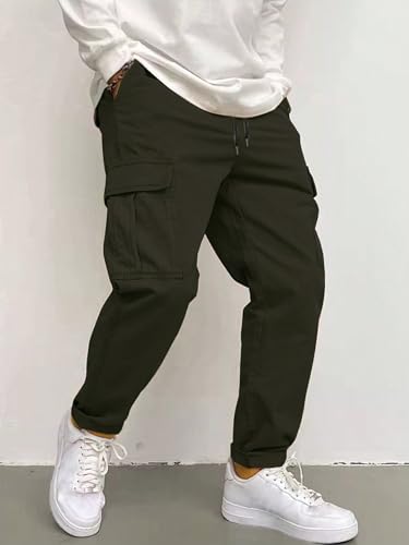 Image of Leriya Fashion Men's Cargo Pants | 4 Pocket Cotton Cargo Joggers for Men | Loose Fit Stylish Pant with Pockets | Casual Baggy Trousers & Streetwear Lower