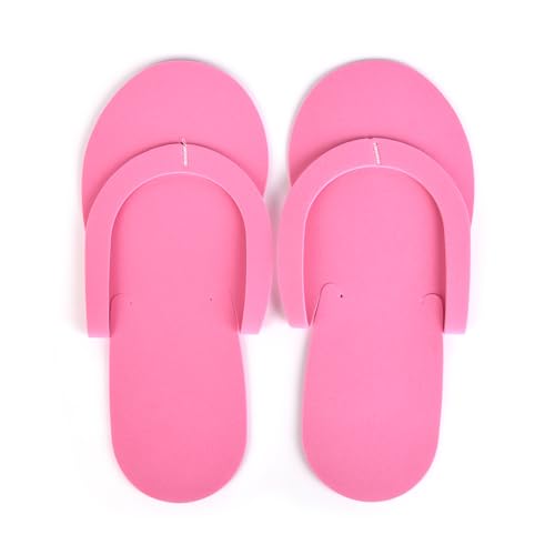 KADS Disposable Foam Slippers Random Colors Salon Spa Manicure Pedicure EVA Flip Flop Slippers for Indoor Hotel (Pink)