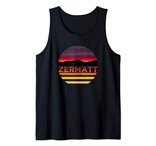 Retro Vintage Zermatt, Switzerland Vacation Souvenir Camiseta sin Mangas