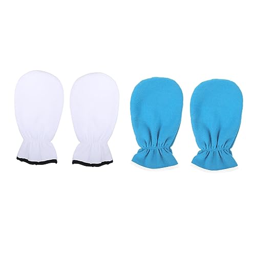 FOYTOKI Portable Paraffin Gloves 2 Pairs of Reusable Wax Mitts Washable Wax Gloves for Hand and Foot Care Kerotherapy Kit