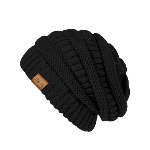 Black Slouchy Beanies for Women Cable Knit Winter Hats Ladies Gifts Oversized Chunky Skull Cap Thick Warm Stocking Caps for Cold Weather Cute Fashionable Spring Fall Beanies Hat Snow Caps Christmas