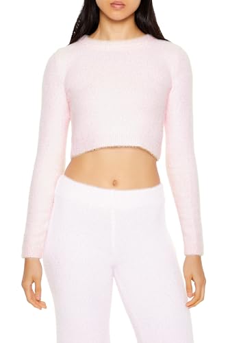 Forever 21 Women's Fuzzy Knit Cropped Sweater