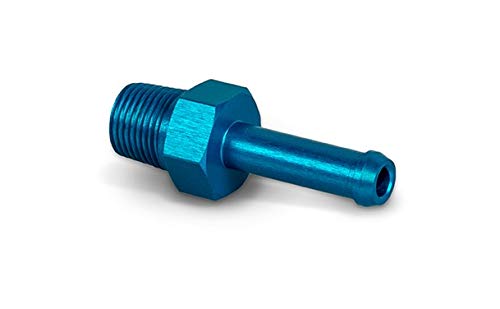 PrecisionGeek 1/8 NPT to 4mm 5mm Push-On Barb Fitting -Blue Anodised Aluminium Hose Tail Adapter for Vacuum Lines Coolant