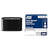 Tork Xpress Tischspender für Multifold Papierhandtücher 552208 & Xpress Multifold-Handtücher Weiß H2, Universal-Qualität, kosteneffizient, 21 × 230 Tücher, 150100