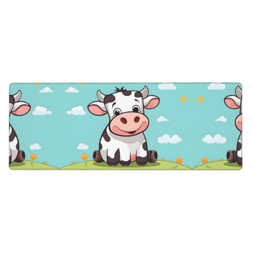 Tapis de souris surdimensionné décoratif imprimé vache pour votre bureau de télétravail