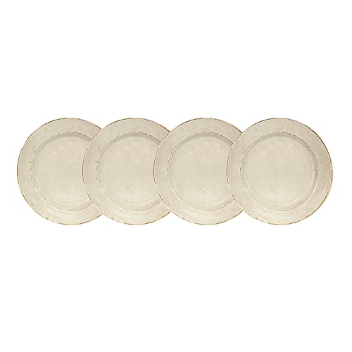 Bettermela Salad Plates Set of 4 -Melamine Dessert Plate Set for Indoor Outdoor and Everyday Use Unbreakable Lightweight Dishwasher Safe BPA Free (8.77 Inch, White)