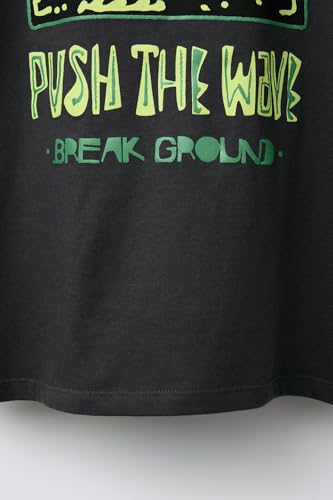 Image of Alan Jones Clothing Boys Oversized Cotton Printed T-Shirt | Round Neck, Short Sleeves, Casual Wear