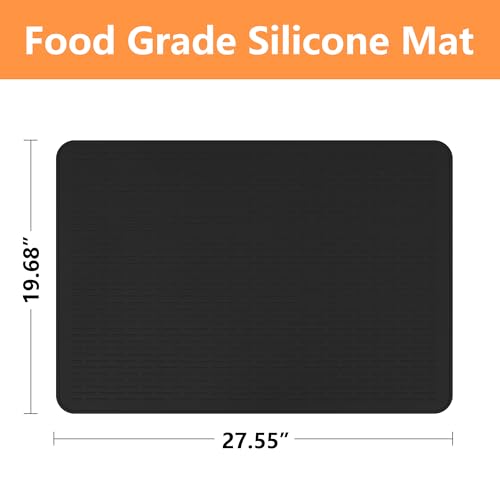 Image of Stove Top Cover for Electric Stove- Range Covers for Electric Stove,Silicone XXL Dish Drying Mat, Glass Cooktop Covers, Flat RV Range top Mats (Black, 28 inchx20 inch)