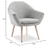 Mc Haus NAVIAN - Sillón Nórdico Escandinavo de color Beige, butaca comedor...