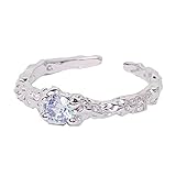Chatter Ring Irregular Ring Purple Gem Lava Index Finger Ring Female Cool Wind Light Luxury Small Personality Opening Adjustable Ring (A, A)
