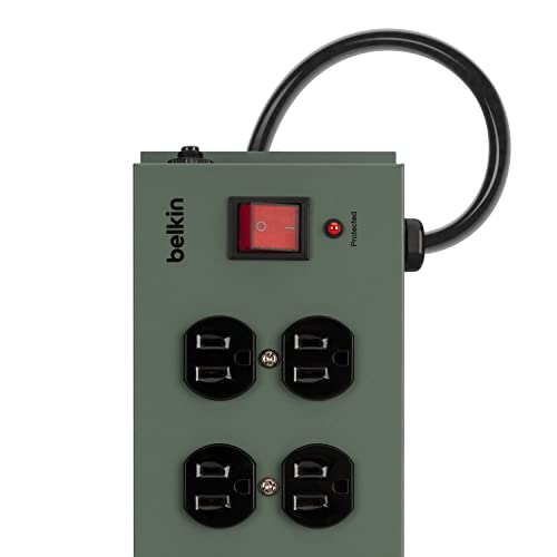 Belkin Power Strip Surge Protector - 10 AC Multiple Outlets, 15 ft Long Heavy-Duty Metal Extension Cord with Wall Mount Holes for Home, Office, Travel, Computer Desktop, Laptop & Phone Charging - 5PK by Belkin - Image 4
