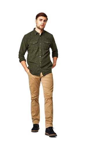 Mavi Zach Men's Straight Leg Pants, Regular Rise Twill Pants for Men, British Khaki Twill, Khaki Work Pants, 35 x 34