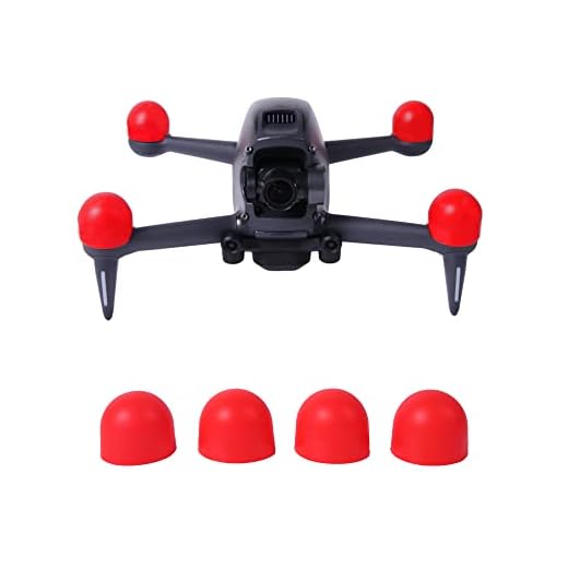Fututech 4Pcs Couvercle du Moteur pour DJI FPV Bouchon Protecteur Etui Housse de Protection pour Drone Accessoire Drone Anti-Poussière Anti-Bosse Anti-Humidité (Rouge)