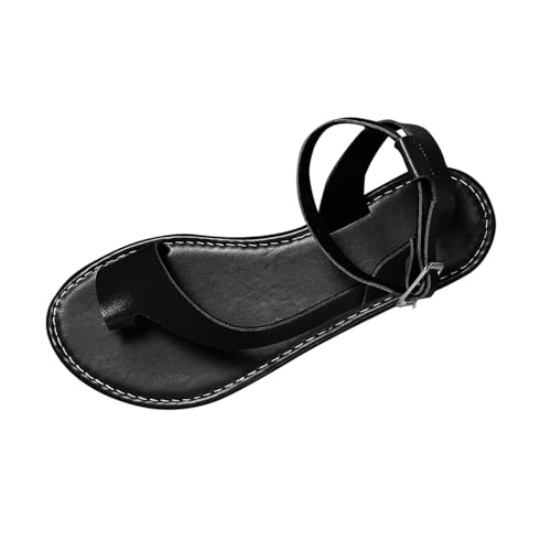 Sandalias Barefoot Mujer Rebajas,Sandalias Planas Mujer con Tiras y Ajustable Cierre de Hebilla Minimalismo Versátil Punta Abierta Sandals Elegante y Cómoda Zapatos Casual Chanclas de Playa Verano