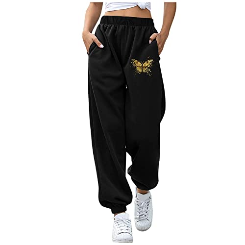 Hatop Women's High Waist Bottom Sweatpants with Pockets Workout Jogger Pants Casual Trousers