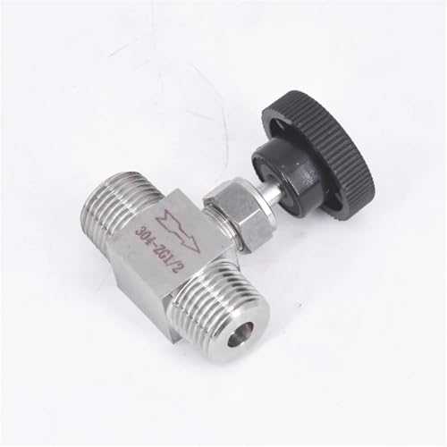 Válvula de aguja macho de 1/2 acero inoxidable 304 reguladora de caudal sin fugas 6