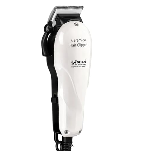 Image of ASBAH Professional Ceramica Clipper | Corded Trimmer With 8 Guide Comb | One Year Warranty, Lifetime Repair & Services (Multicolor) - Unisex