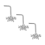WOFASHPURET 3 Piezas Anillo de Nariz Septum Clic Acero Inoxidable con Diseño Estrella y Piedras Brillantes para Mujer Joyería Piercing Segura y Cómoda