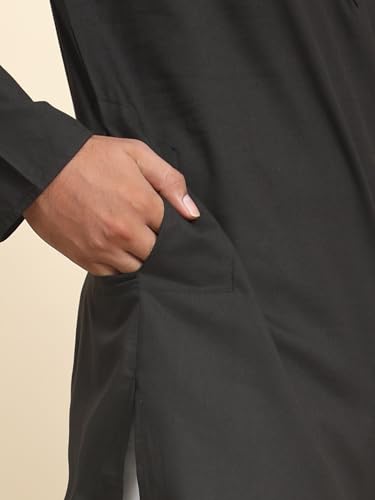 Image of Men's Cotton Solid Dress Long Kurta Regular Fit Casual