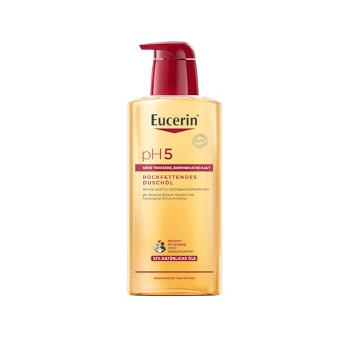 Eucerin pH5 Rückfettendes Duschöl 400 ml, seifenfreies Duschgel für sehr trockene und empfindliche Haut, für die tägliche Hautpflege mit natürlichen Ölen*