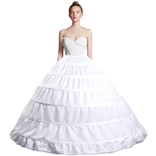 Full Shape 6 Hoop Skirt Ball Gown Petticoat Underskirt Slip for Wedding Dress