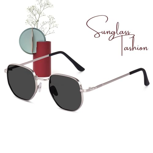 Image of Sheomy Unisex combo offer pack of 2 shades Unisex Fashion Sunglasses Set, 2 Pairs, Metal Frame, Black and Silver - Combo2-123