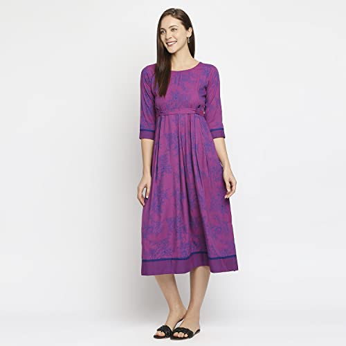 Image of DUMMY SHAPE Women's Rayon Anarkali Maternity Dress & Feeding Kurti with Zippers