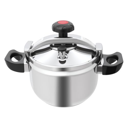 Olla a presión Comercial de Acero Inoxidable de 7 l/7,4 qt para Estufa - 2 Clips de Seguridad, Compatible con Gas e inducción (7 l/7,4 qt)