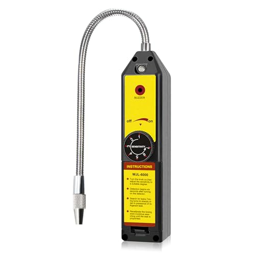 AMTAST Freon Lecksuchgerät für Halogen-Gaslecks, Kältemittelgas-Lecksucher, HVAC R11, R22, R410A, R134A, R1234YF, FCKW, HCFCs, HFCs, WJL-6000