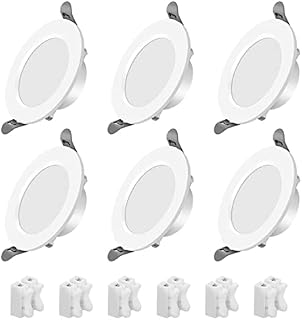 Garberiel 6 Pack LED Recessed Ceiling Spotlights 6W Energy Saving led spotlights Cool White 6500K 500 Lumens Ultra Slim Round Downlights for Bathroom Living Room Dining Room Corridor Bedroom Kitchen