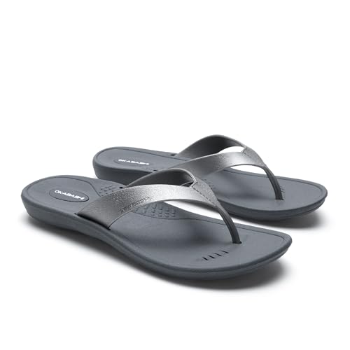 Image of OKABASHI Women's Breeze Flip Flop | Contoured Footbed w /Arch Support for All-Day Comfort | Slip-Resistant & Waterproof | Sustainably Made in The USA