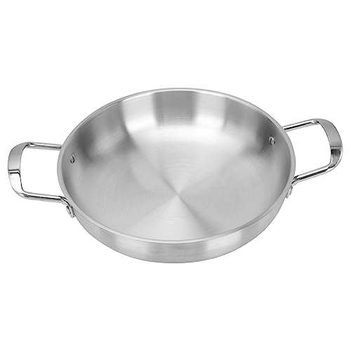 BESPORTBLE Korean Ramen Pot with Double Ears, 24cm Thickened Stainless Steel Multi-Functional Soup Pan for Induction Cookers, Ideal Seafood Cooking Saucepan