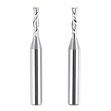 SYT Spiral Router Bits 1/8" Cutting Dia. with 1/4" Shank CNC Upcut End Mill & Downcut End Mill 2 inc