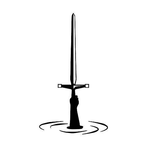 Lady of The Lake Excaliber Sticker Vinyl Decal Notebook Car Laptop 3" x 5.5" (Black)