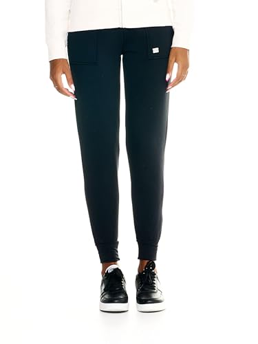 Pantalon de survêtement Leone femme avec grande poche pratique en coton noir