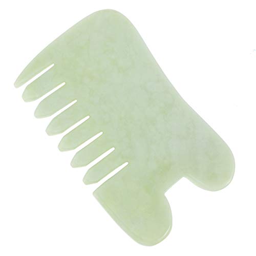 Artibetter Jade Gua Sha Massage-Werkzeug, Kamm-Form, für Spa-Akupunktur-Therapie, Trigger Cover