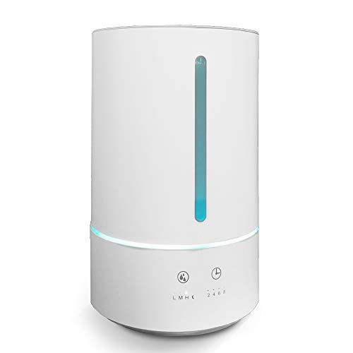 Aromacare Cool Mist Humidifier for Bedroom, Ultrasonic Top Fill Humidifier, Essential Oil Diffuer, 5L Large Capacity, Quiet for Living Room, Baby Room, Blue LED Night Light