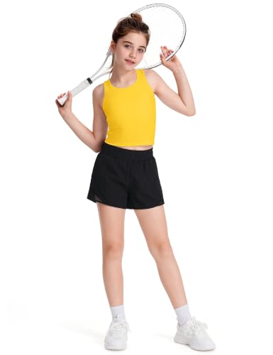 Image of JOCMIC Girls Tank Tops Athletic Tanks with Bra Racerback Sports Top