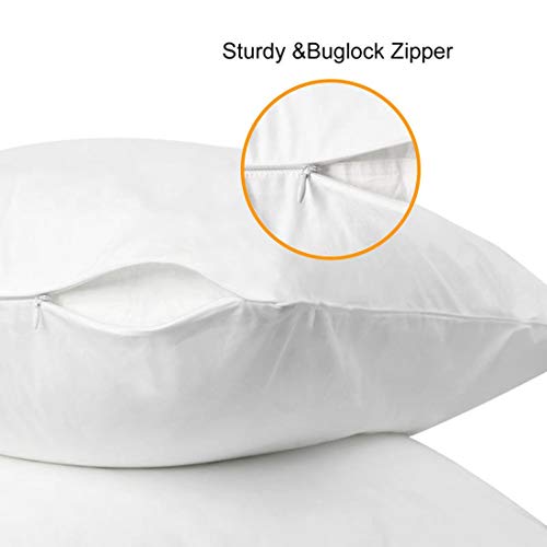 Precoco Pillow Cases King Size-100% Cotton Pillowcase Covers With Zipper Hidden, Breathable & Ultra Soft/Pillow Covers For Easy Care,2 Pack/White #TOP2