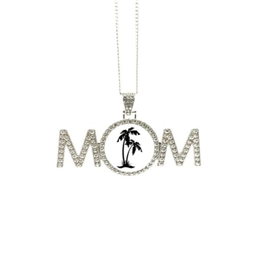 Collier cocotier noir et pendentif contour de plage pour maman et femme