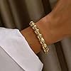 YANCHUN Chunky Silver Bangles Stackable Bracelets for Women Non Tarnish Gold Pearl Bracelet Stack Trendy Jewelry Gifts #4