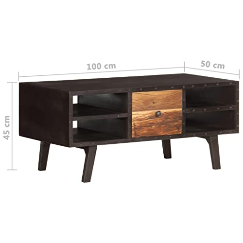 Table basse bois de récupération massif, meuble de salon d'exception et durable - 3