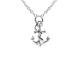 apop nyc Sterling Silver Nautical Anchor Pendant Necklace 24 inch